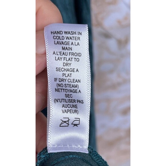 Komarov teal satin mesh dress size small - Picture 12 of 12